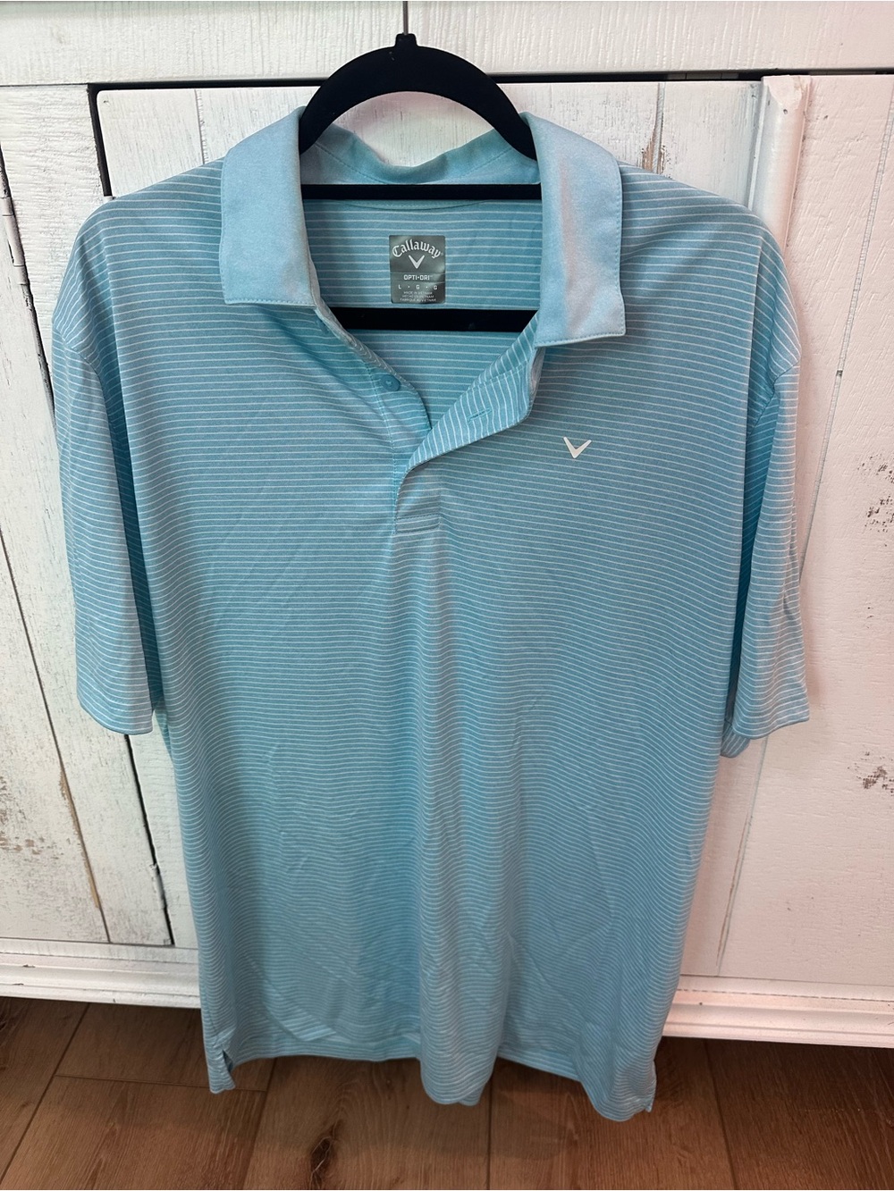 Callaway Men's Pale Blue Micro-Stripe Performance Polo
